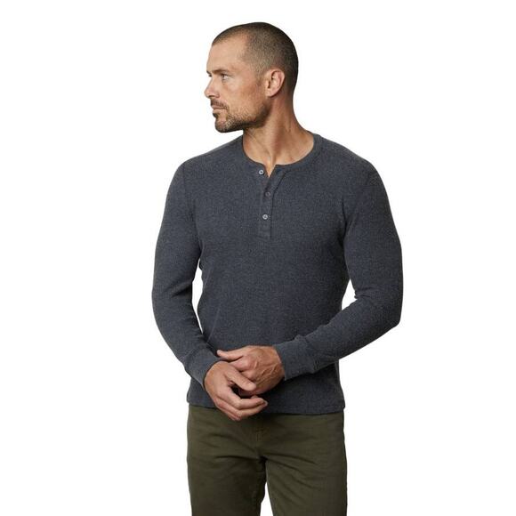 Velvet by Graham & Spencer Anderson Mens LS Henley Shirt in Anthracite XXL - Picture 1 of 1